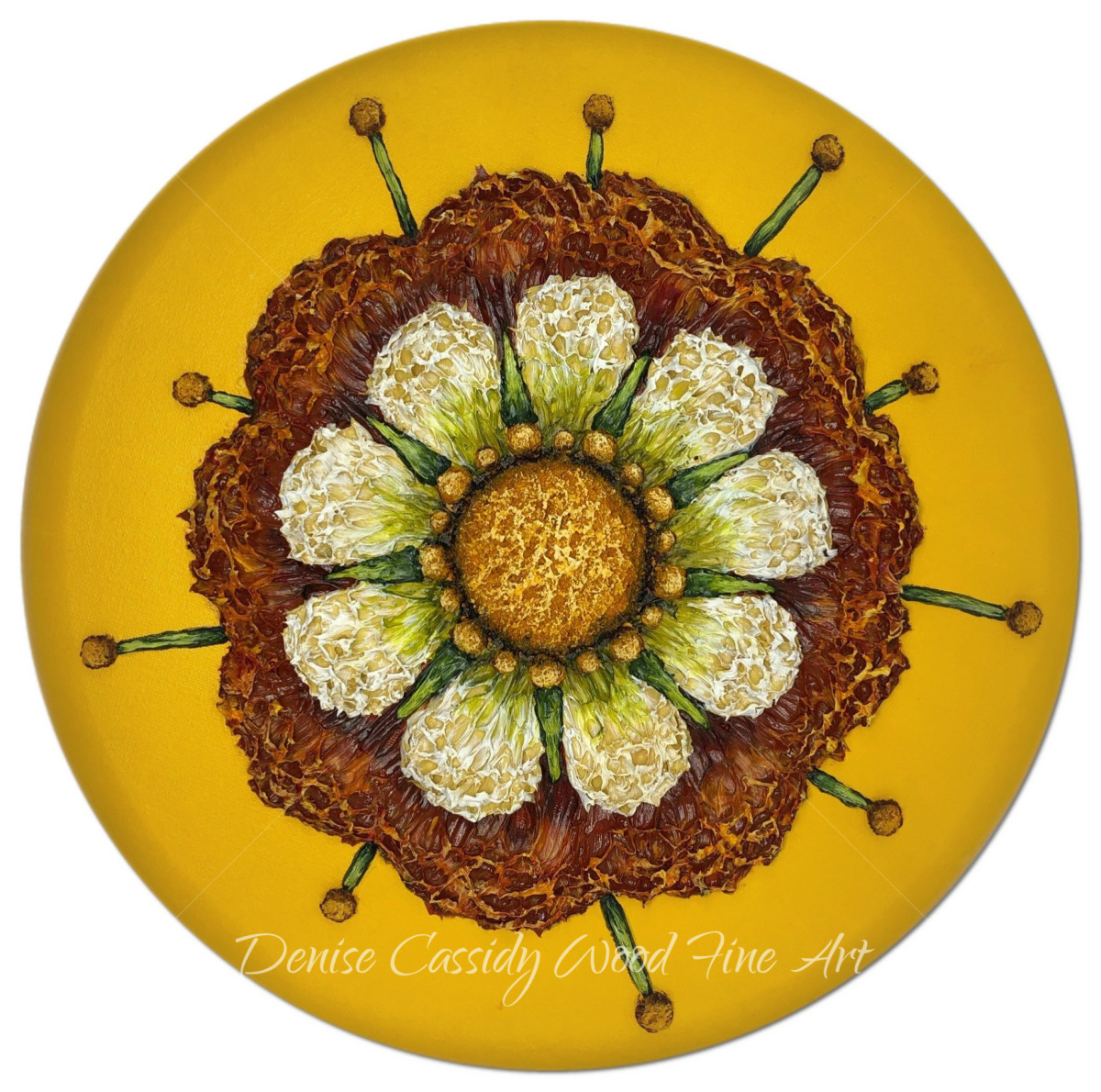 Lg. Yellow Mandala #785 by Denise Cassidy Wood 
