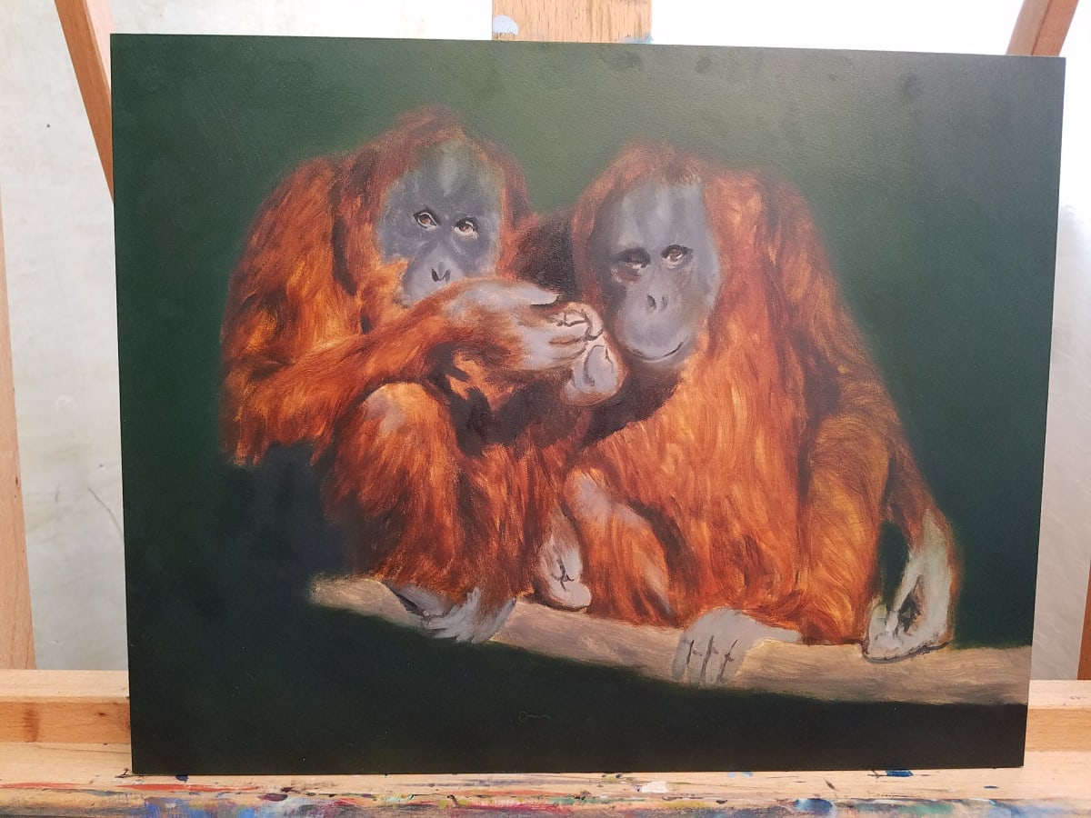 Orangutans IN PROGRESS by Linda Merchant Pearce 