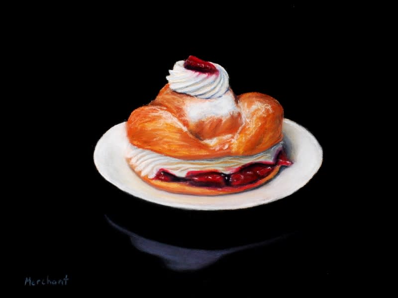 Strawberry Croissant SOLD by Linda Merchant Pearce 