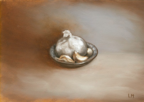 Garlic in a Dish AVAILABLE by Linda Merchant Pearce 