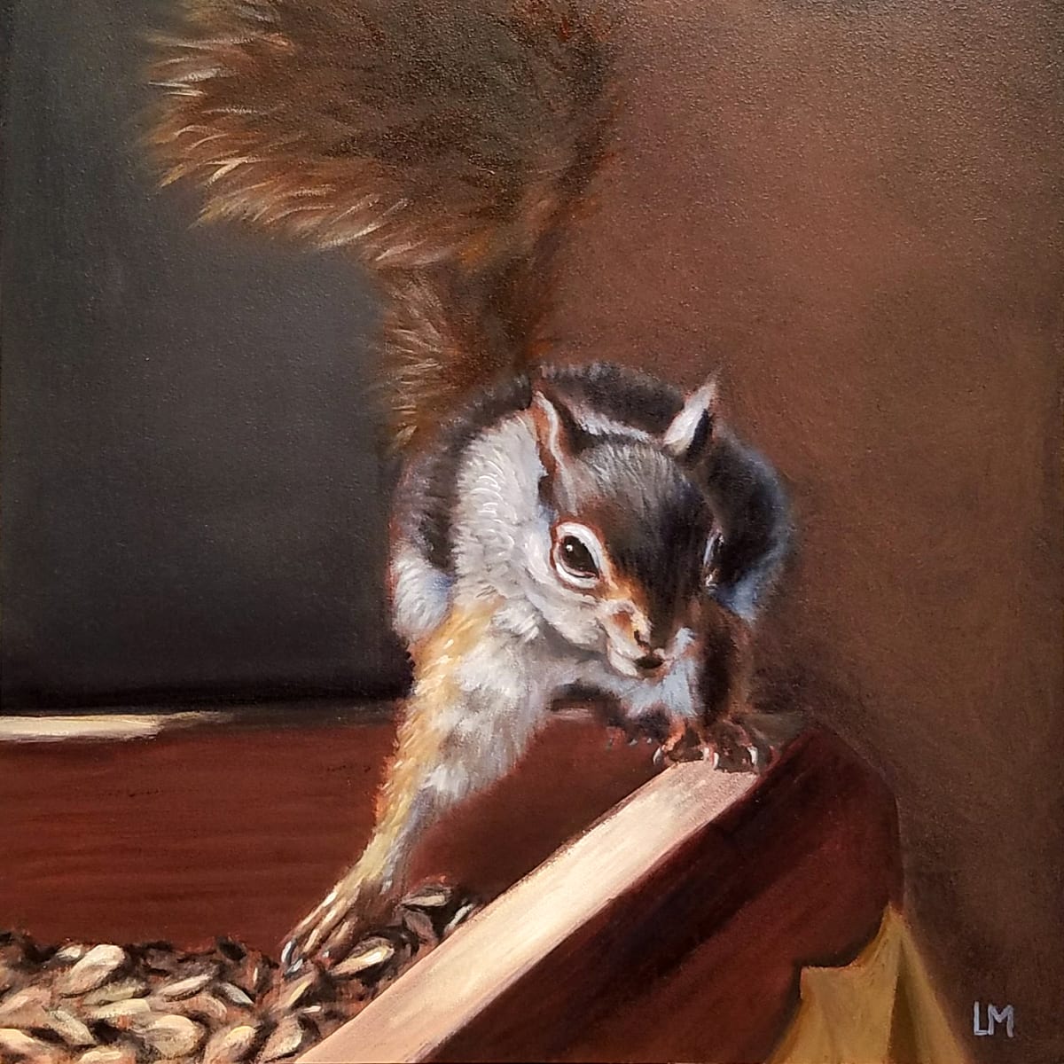 The Seed Thief - Squirrel SOLD by Linda Merchant Pearce 