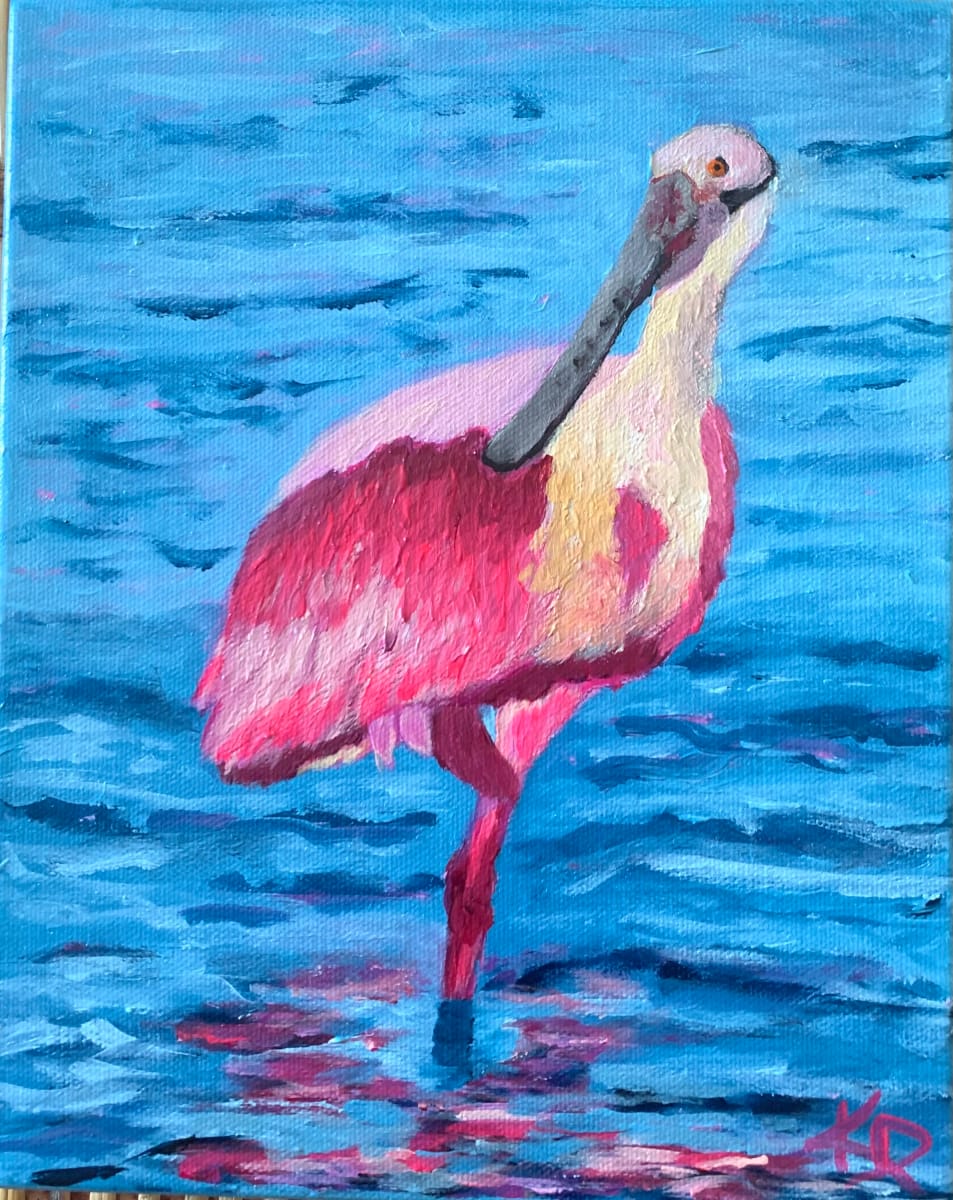 Anna Maria  Image: Anna Maria Spoonbill Bird Original Acrylic Painting