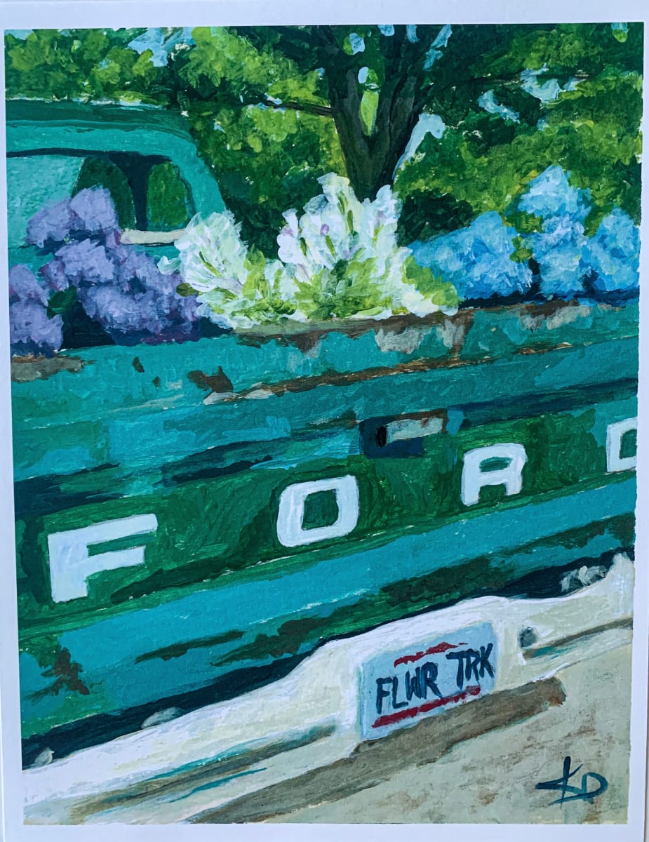 Flower Truck Print by Kim Deaton  