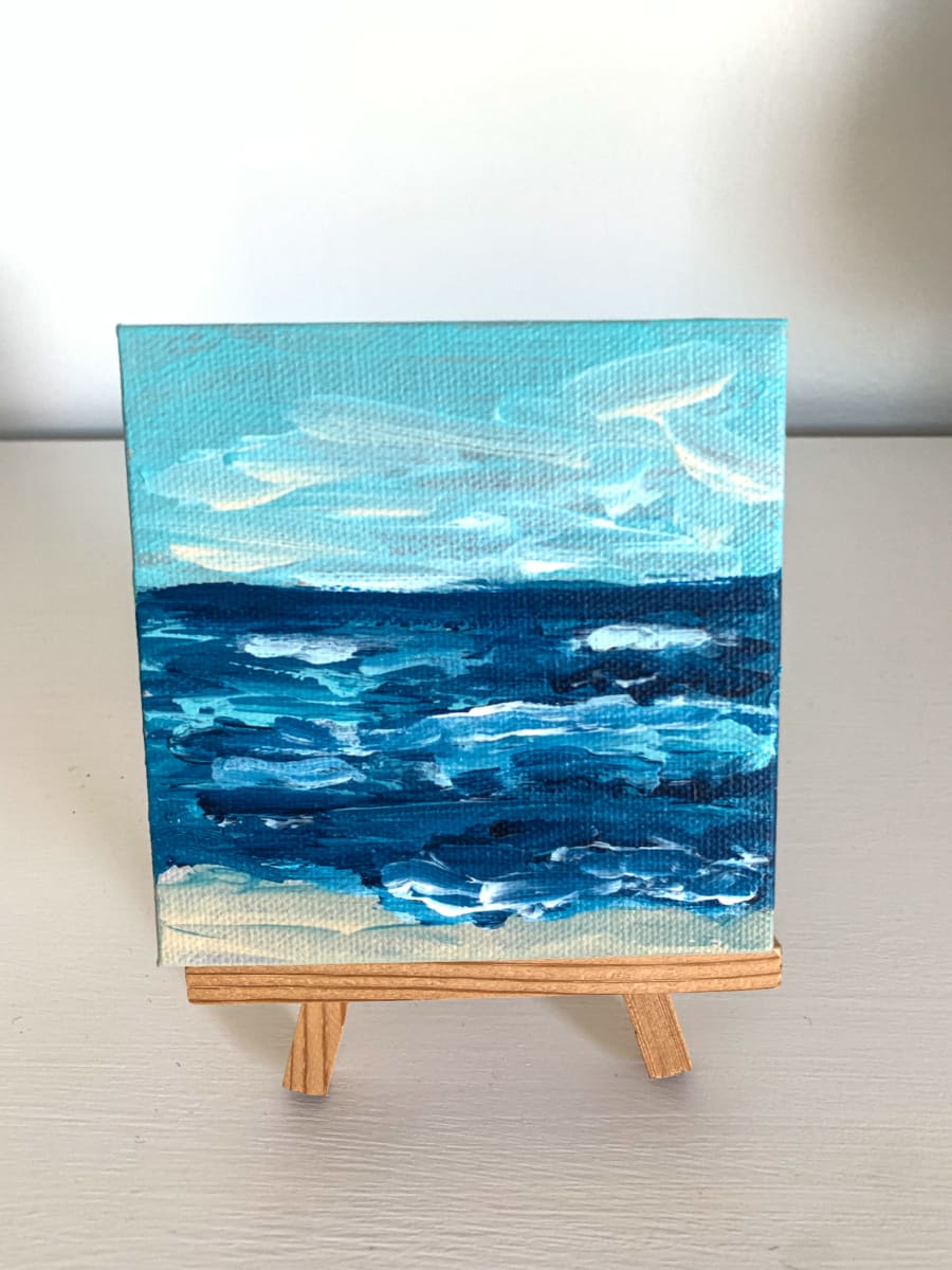 Small Coastal Painting with Easel II by Kim Deaton  
