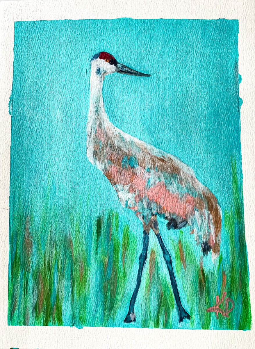 AVA  Image: Ava Sandhill Crane Original Acrylic Painting