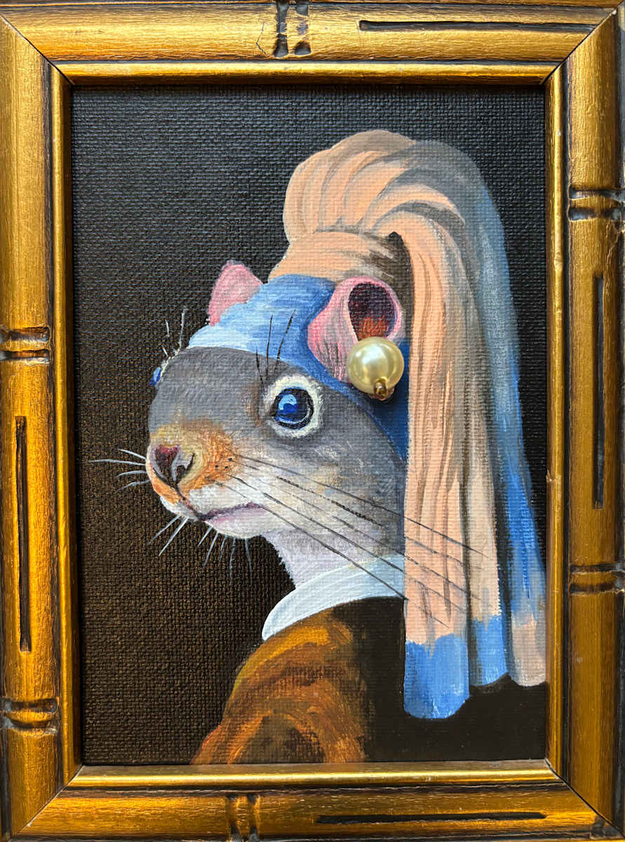 Kelly Lyles:  SQUIRREL WITH A PEARL EARRING 2 by STEPHANIE HARGRAVE, Image 2.