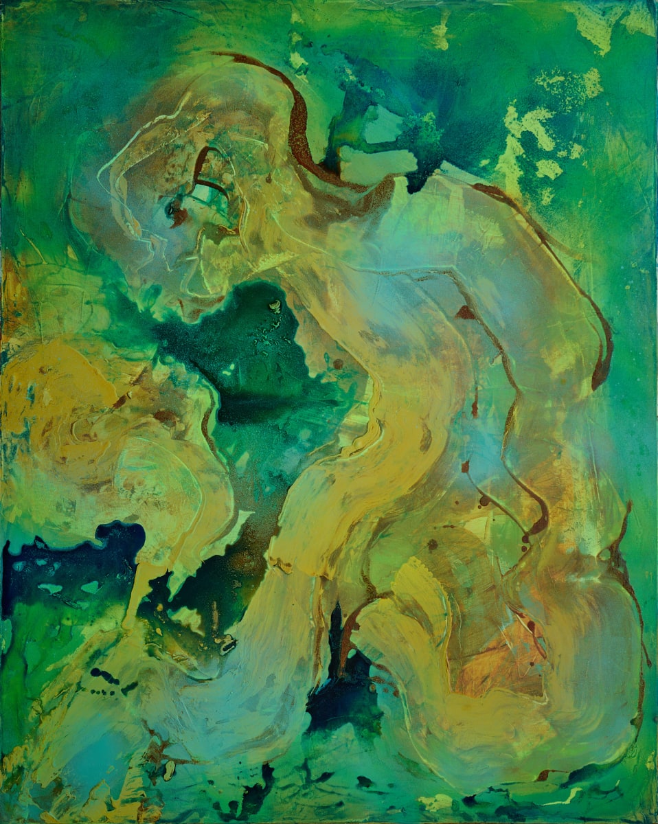 Green Love by Olga Hilgers  Image: "Green Love" is an invitation to feel the sensations of touch and  the flow of energy between of two bodies. It's the passionate touch of an old lover and boundless energy that's left after making love.
