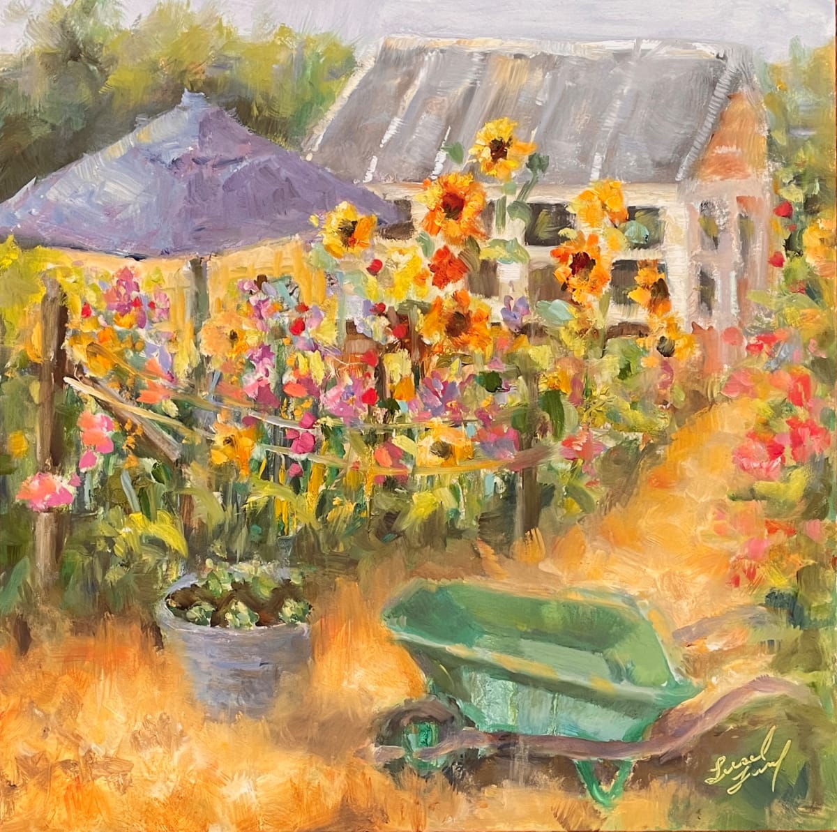 Sunflowers & Turquoise by Liesel Lund 