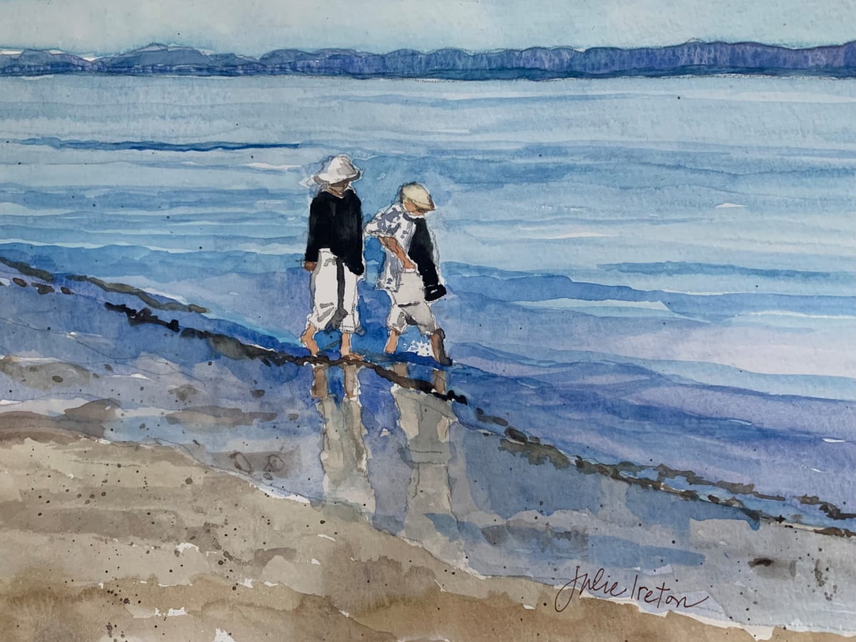A Special Place and Time by Julie Ireton  Image: Mother and daughter walking along the water’s edge.