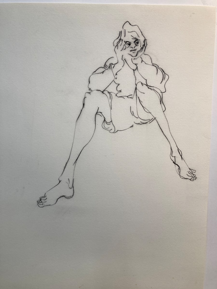 Drawing charcoal seated figure  Image: Seated figure 