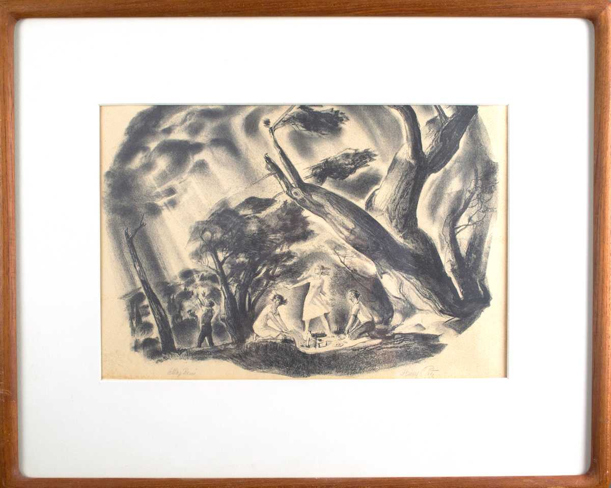 Hilltop Picnic by Henry Pitz, Henry, (American 1895-1976), Image 3.