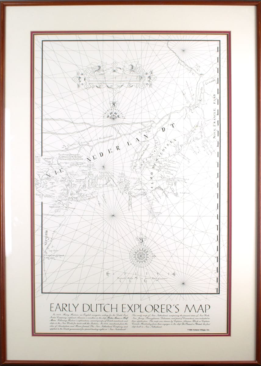 Early Dutch Explorer's Map (Facsimile) by Adriaen Block 