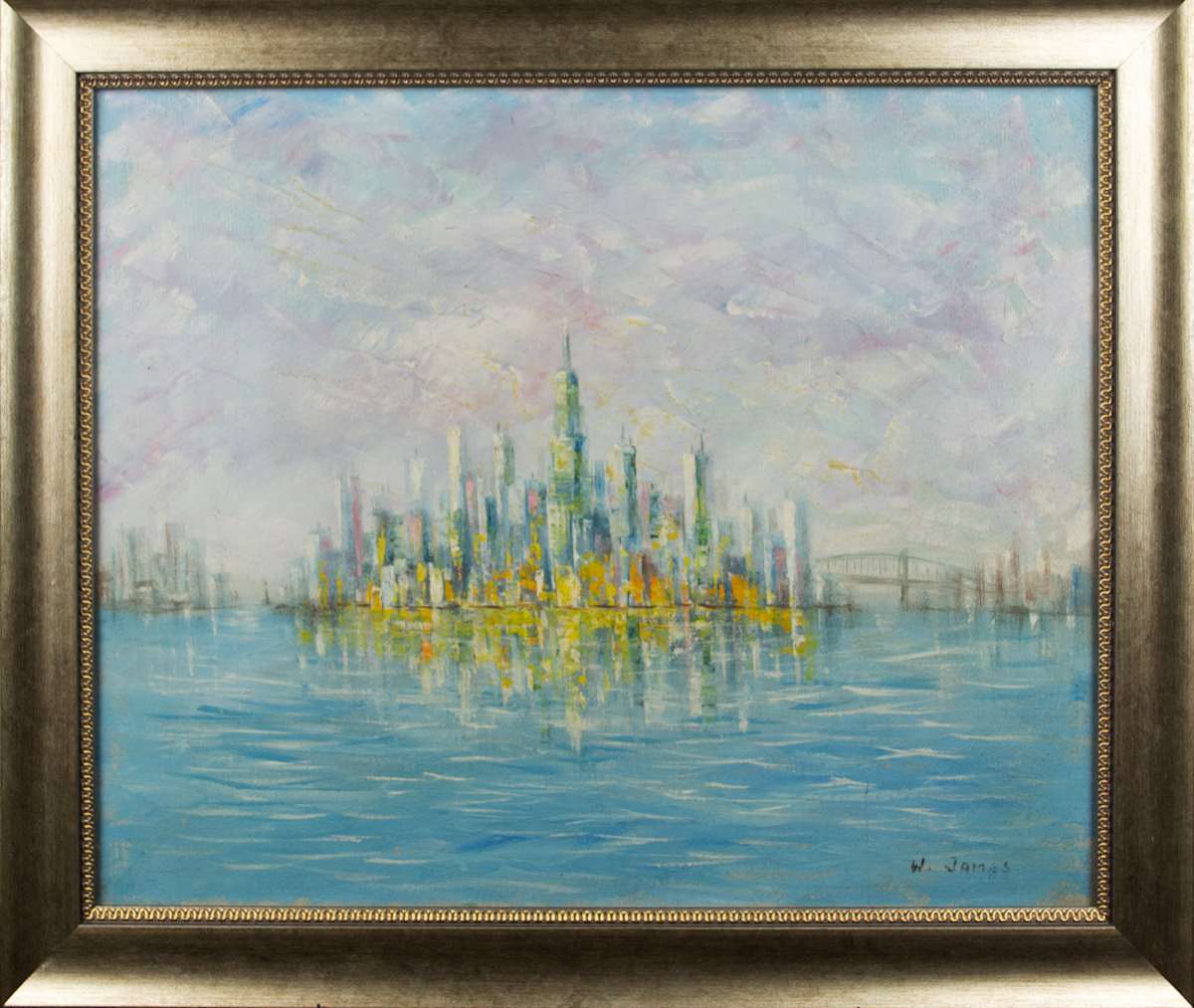 East River View Of New York City by William James 