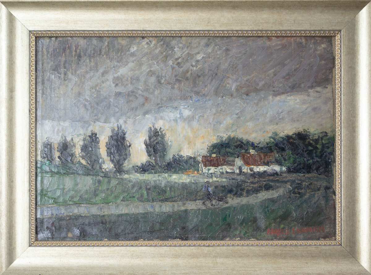 Landscape With Figure And House by Harold Engman 