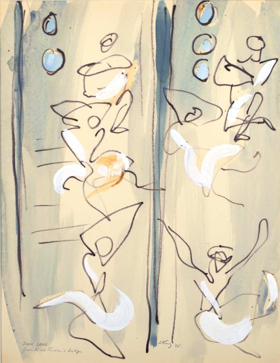 Swan Lake From The Electrician's Bridge by Emlen Etting 