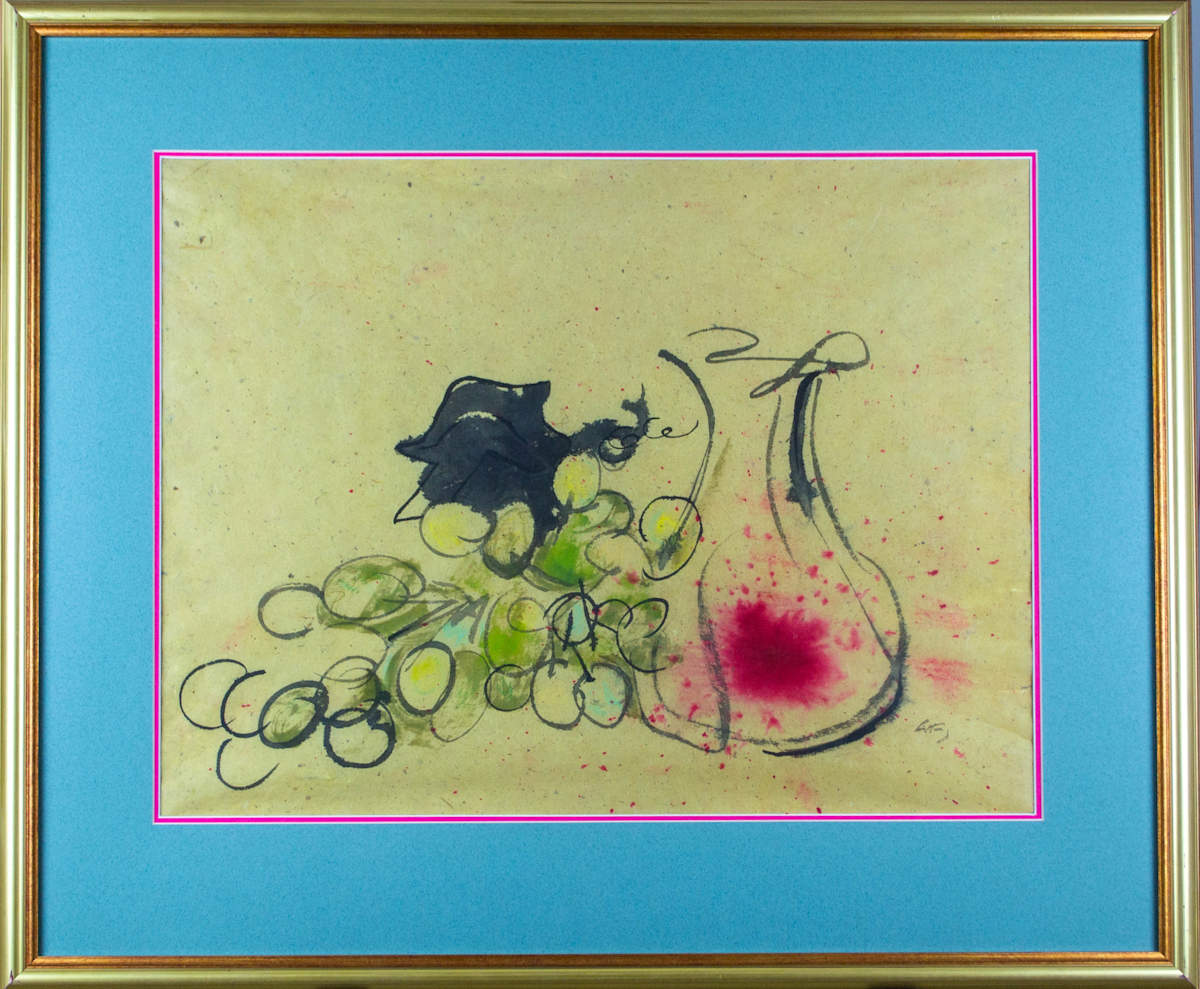 Still Life with Grapes and Wine by Emlen Etting 