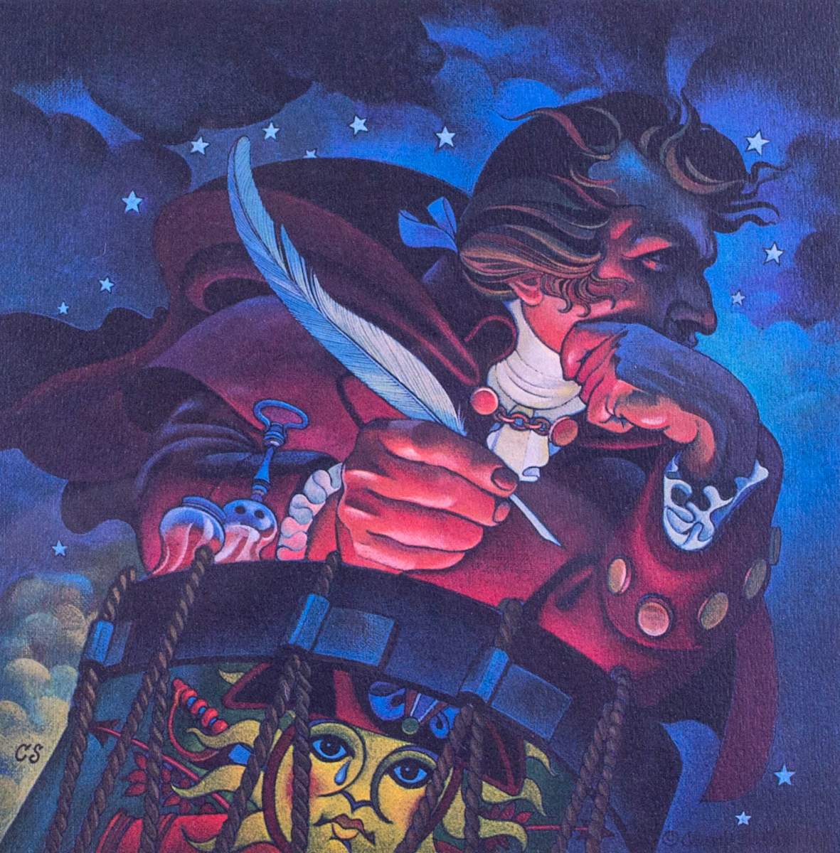 Untitled (Man with Quill Pen) by Charles Santore 