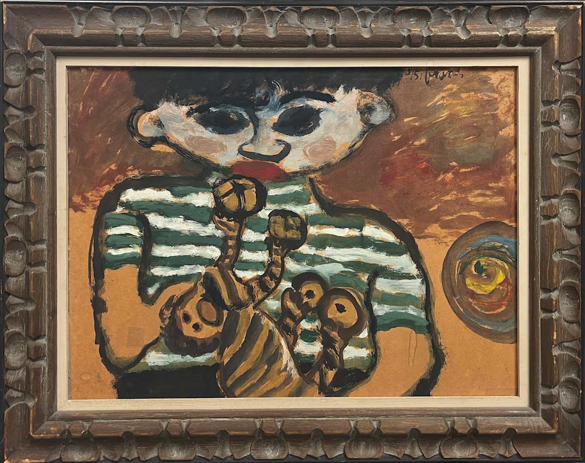 Jongen met speelgoed leeuw (Boy with Toy Lion) by Eugène Brands 