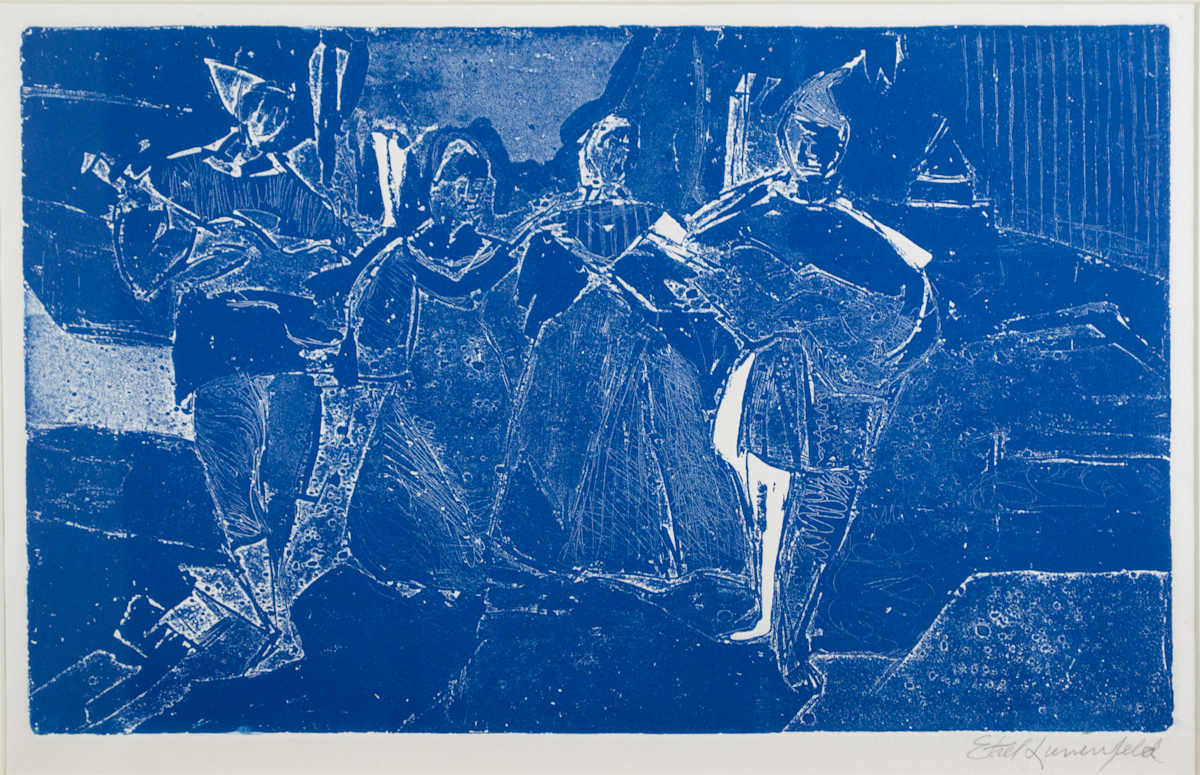 Four Figures (In Dark Blue) by Ethel Lunenfeld 