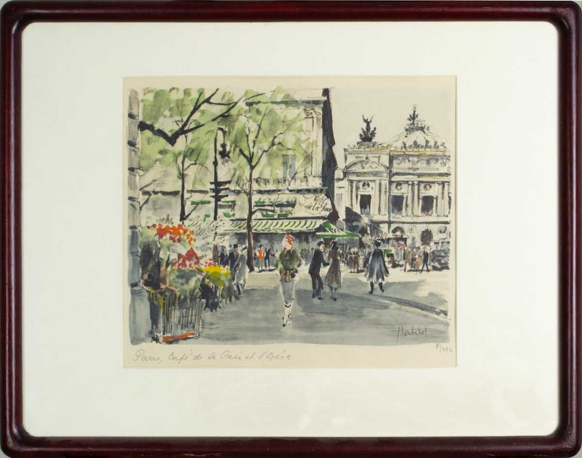 Paris, Cafe De La Pais Et L'Opera by Herbelot 