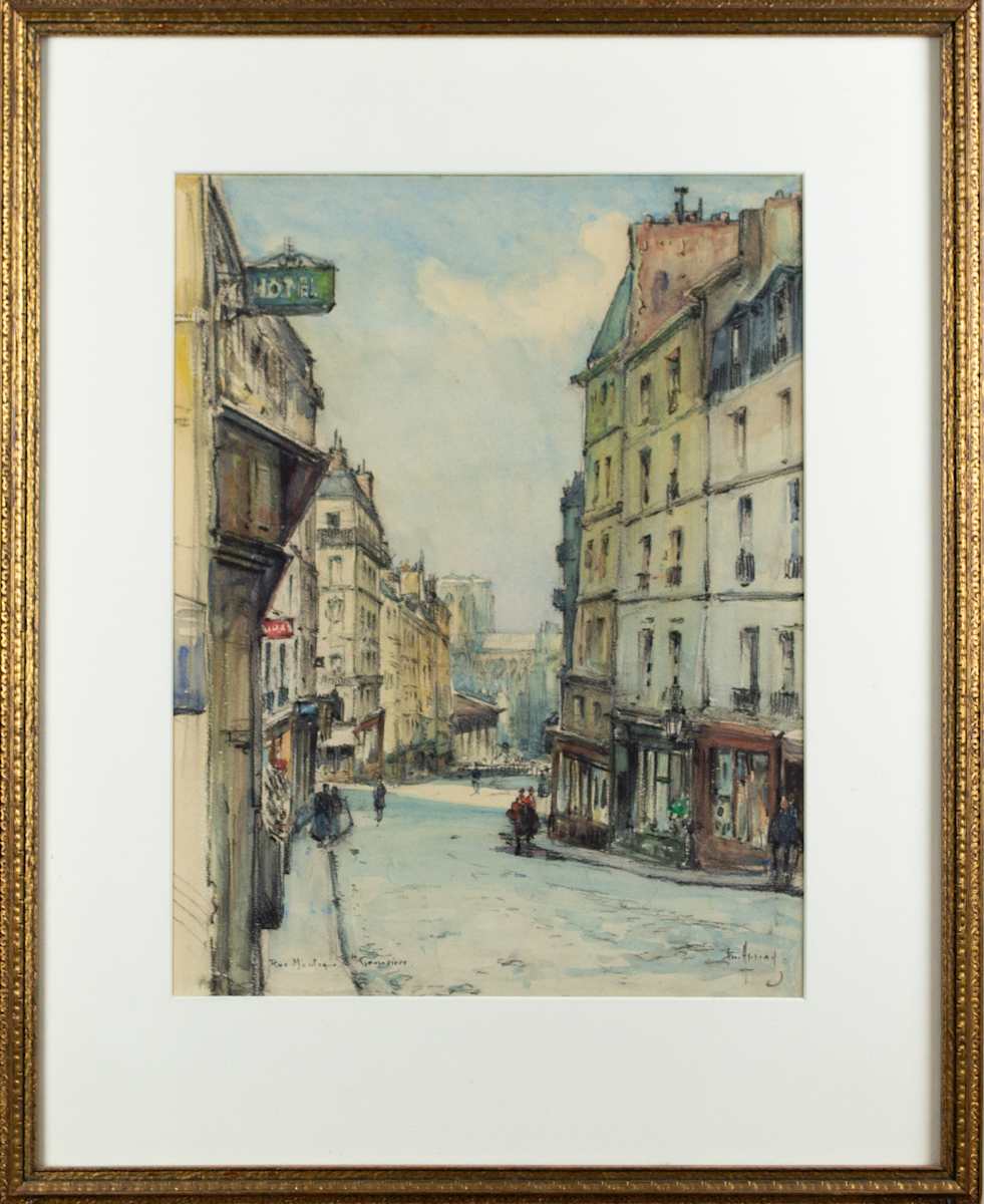 Rue Montagne Ste. Genavieve by French School, Circa 1940, Image 3.