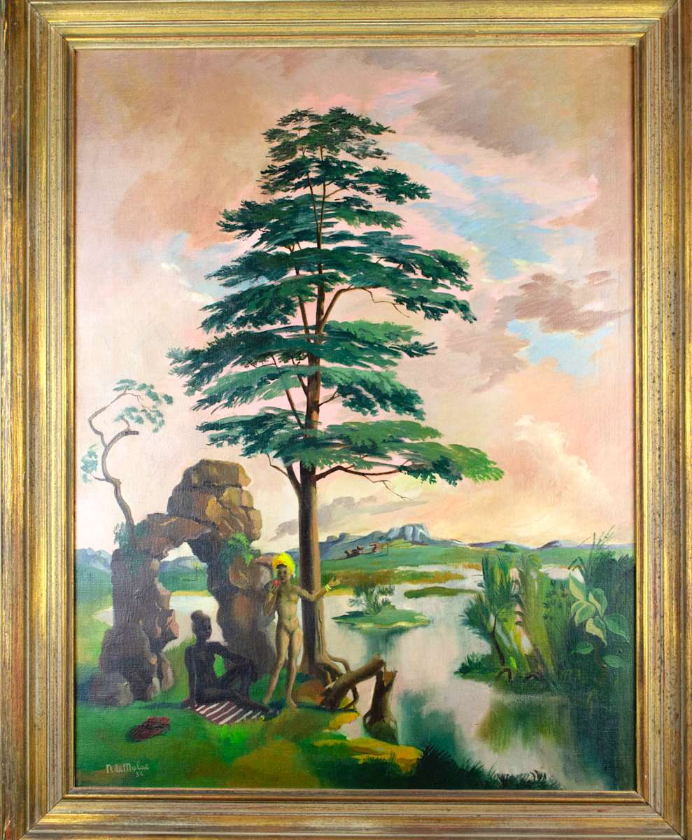 Two Nudes In A Landscape by Nicolas De Molas 
