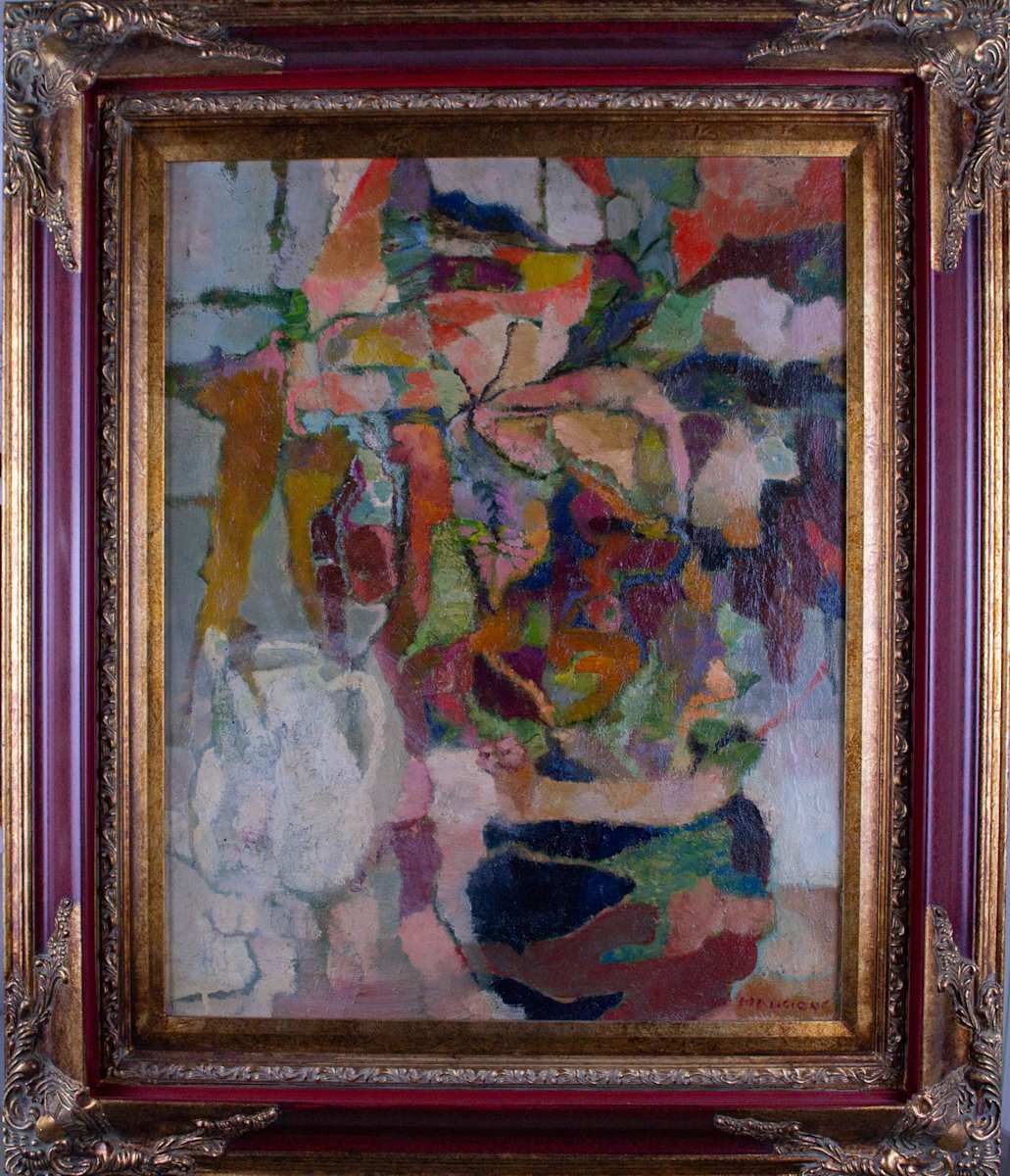 Untitled, (Still Life Of Pot Of Flowers And A Pitcher) by Patricia Mangione 