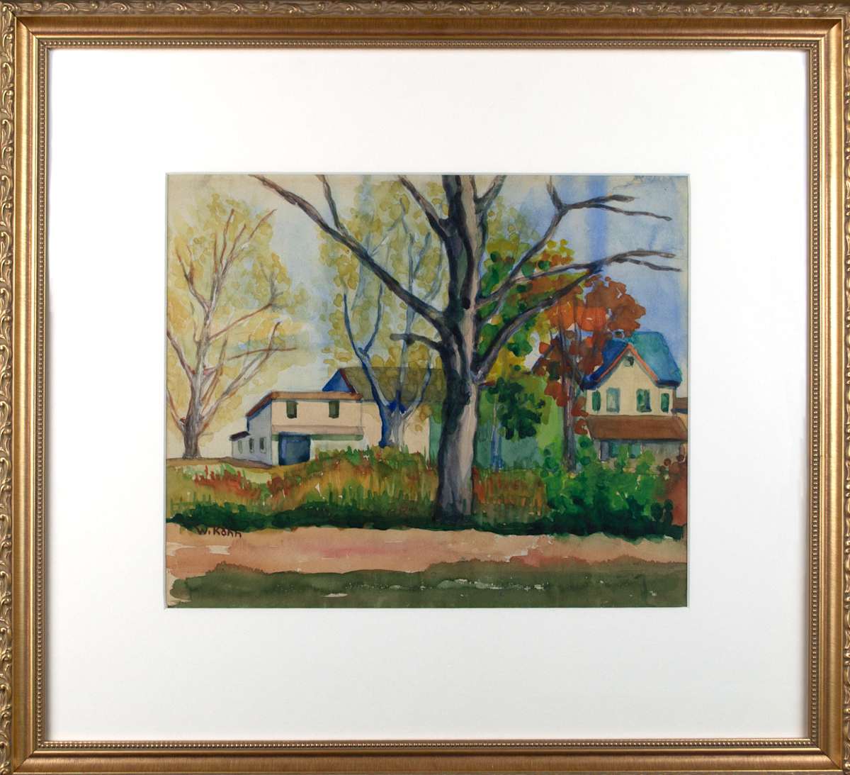 Rural Houses Amid Trees by Wolf Kahn 