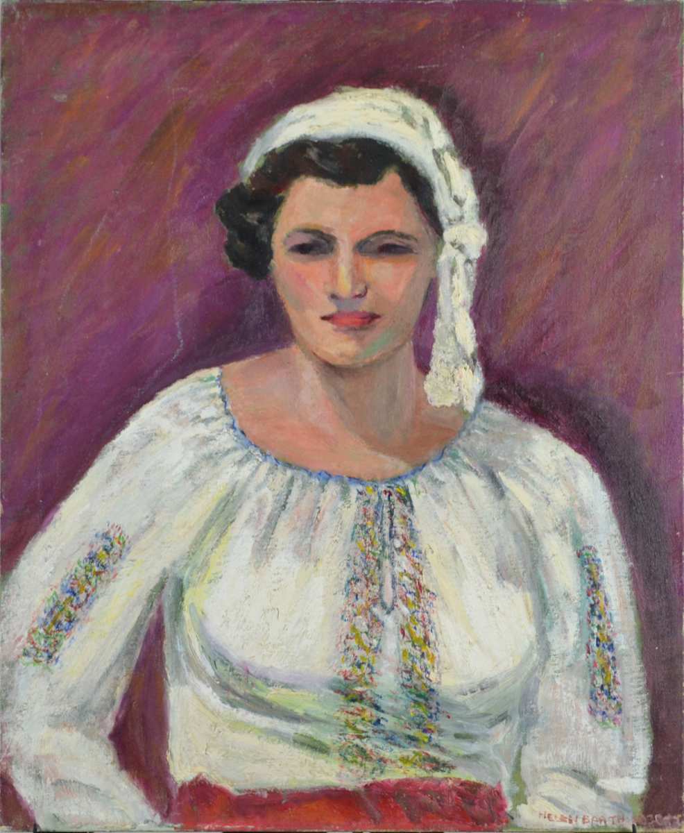Portrait Of A Young Woman In White by Helen Barth 