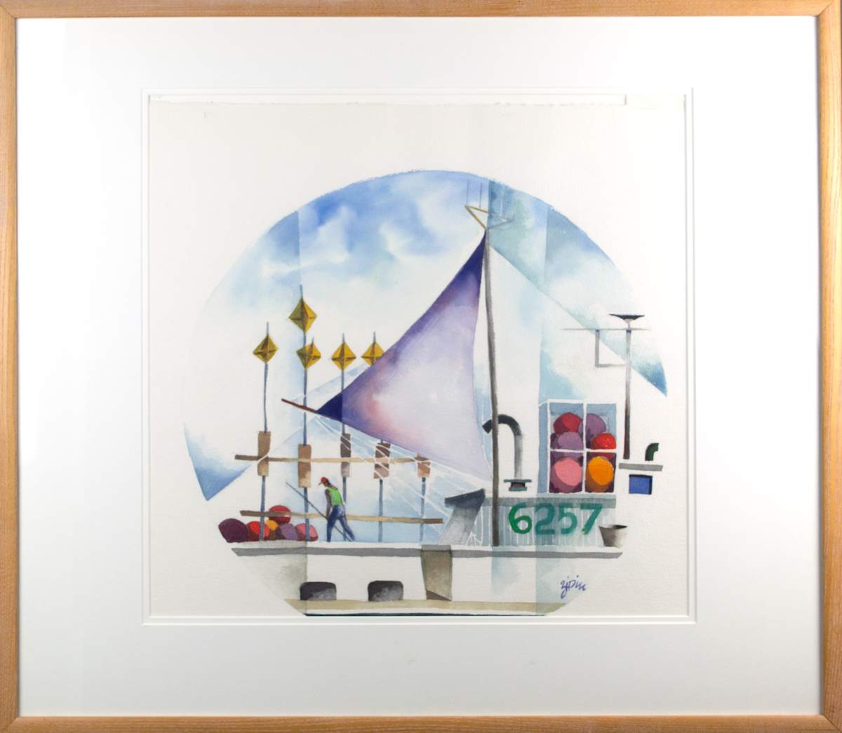 Sailboat With Figure by Martin Zipin 