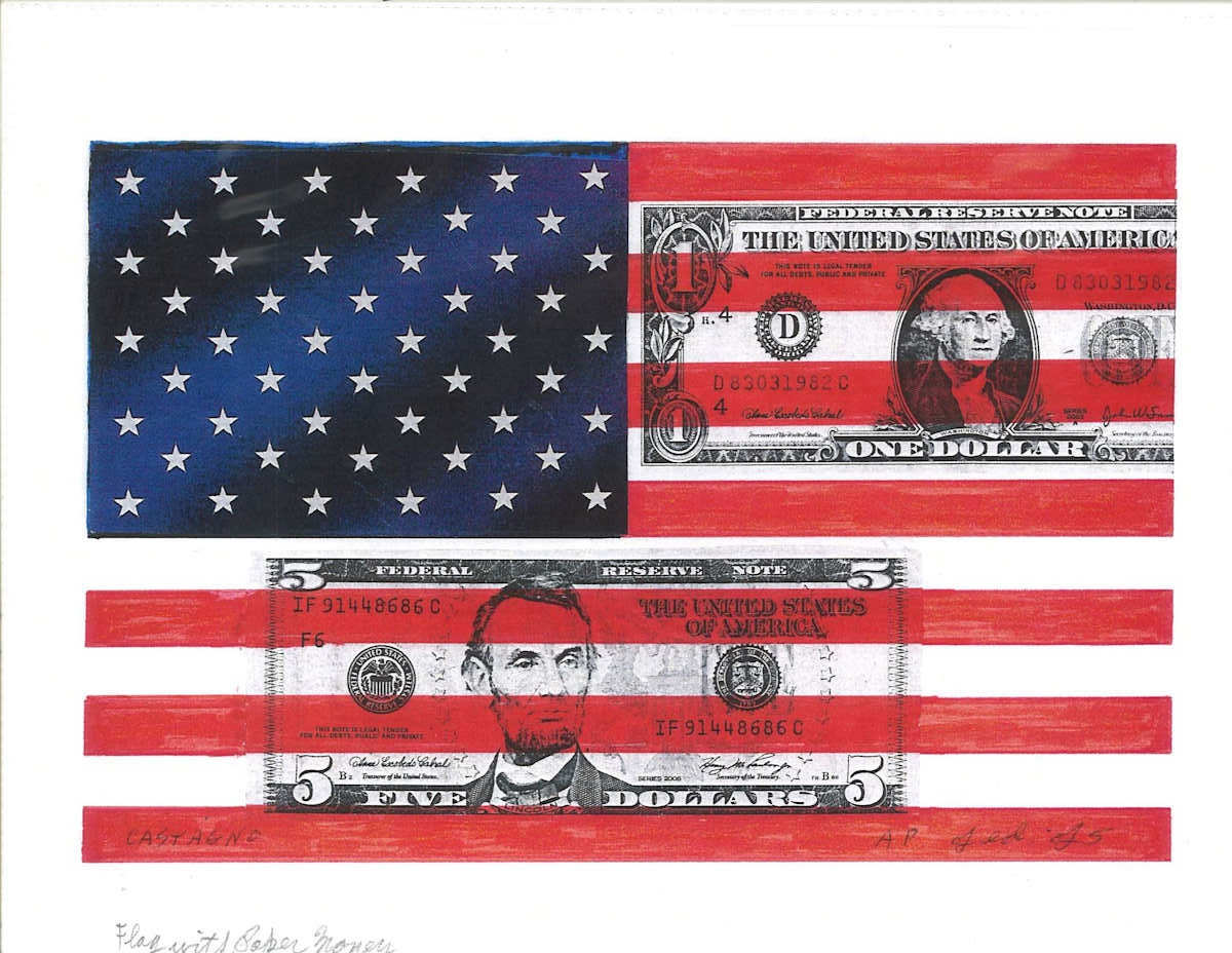 Flag With Paper Money by John Castagno 