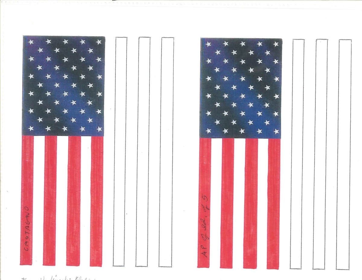 Two Unfinished Flags by John Castagno 