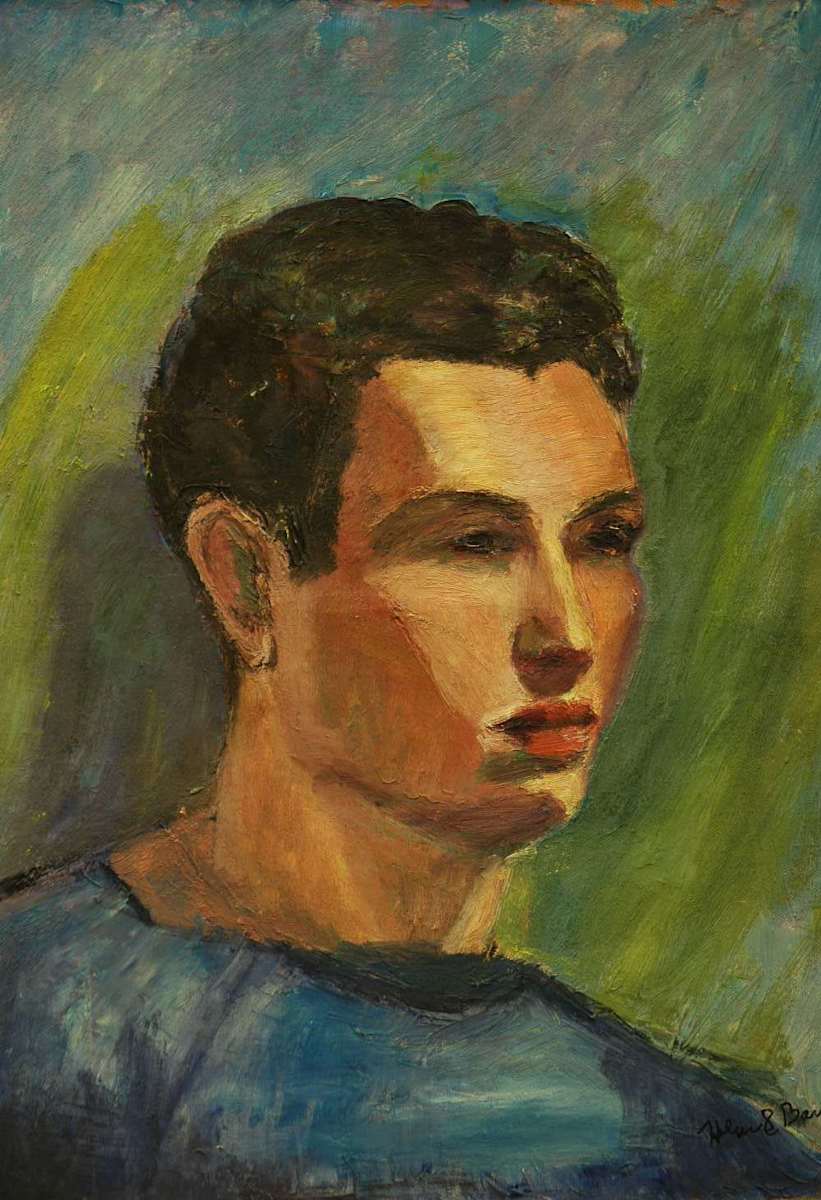 Portrait Of A Young Man In Blue by Helen Barth 