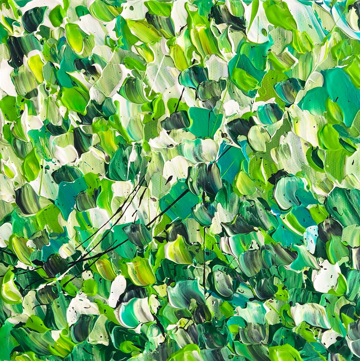 Fields of Green by Bridget Bradley  Image: Fields of Green - Abstract Expressionism Painting - ©Bridget Bradley