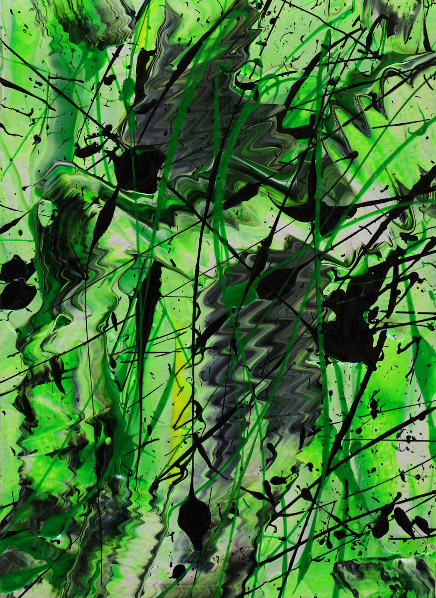 Green Ivy by Bridget Bradley  Image: Green Ivy - Abstract Expressionism Painting - Fine Art on Paper - ©Bridget Bradley