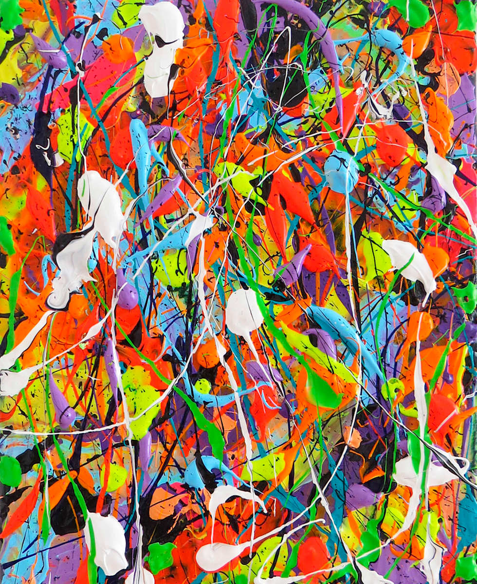 Night at the Carnival by Bridget Bradley  Image: 'Night at the Carnival' Original Abstract Heavy Texture Painting © Bridget Bradley