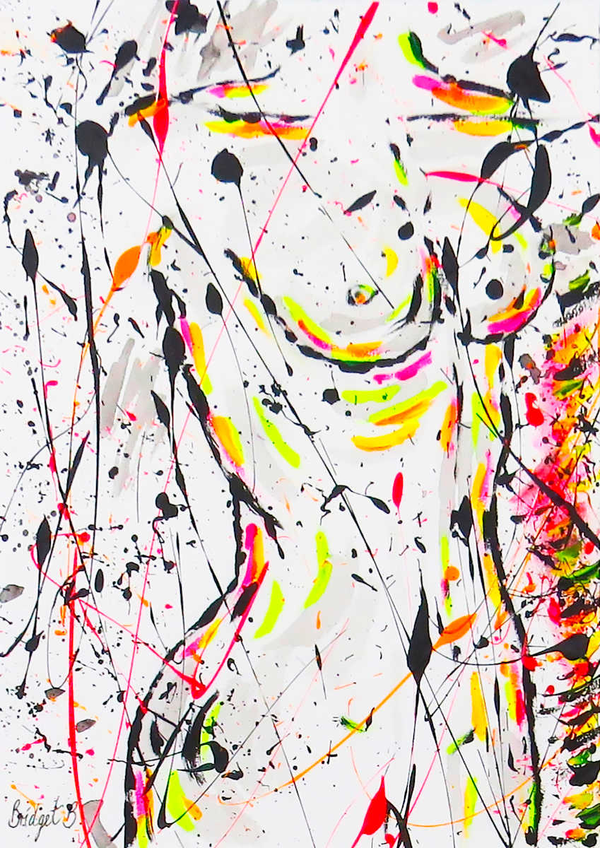 NUDE I by Bridget Bradley  Image: NUDE I - Figurative Abstract Painting - Fine Art on Paper © Bridget Bradley