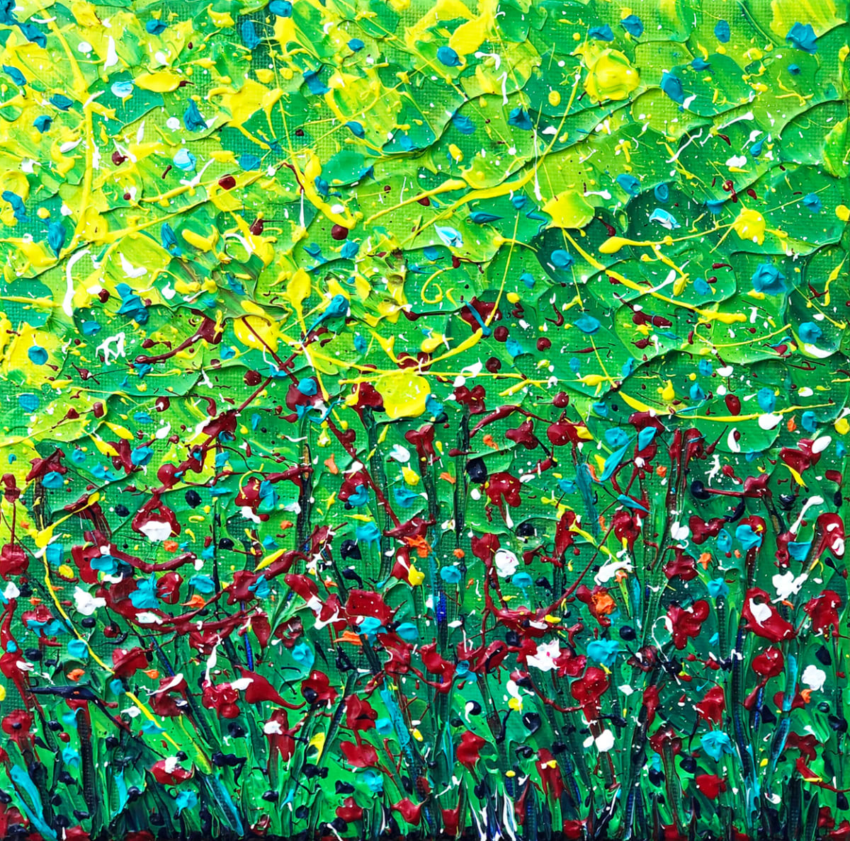 THE WILDFLOWERS by Bridget Bradley  Image: The Wildflowers - Abstract Expressionism - Textural  Painting - ©Bridget Bradley