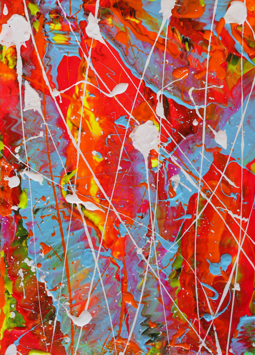 Volcanic by Bridget Bradley  Image: Volcanic - Abstract Expressionism Painting on Paper - ©Bridget Bradley