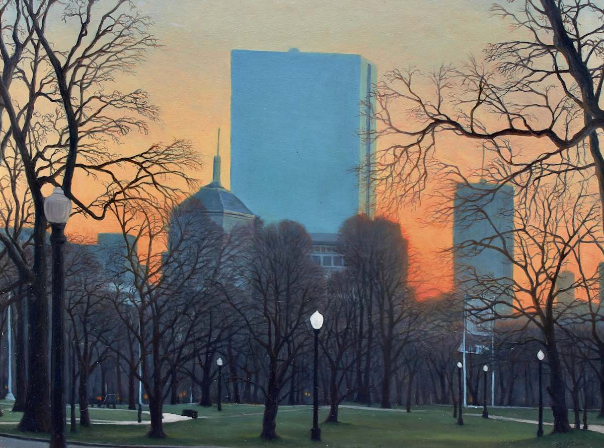 Boston Commons Winter by David Kooharian  Image: The last of the winter light on the Boston Commons.
