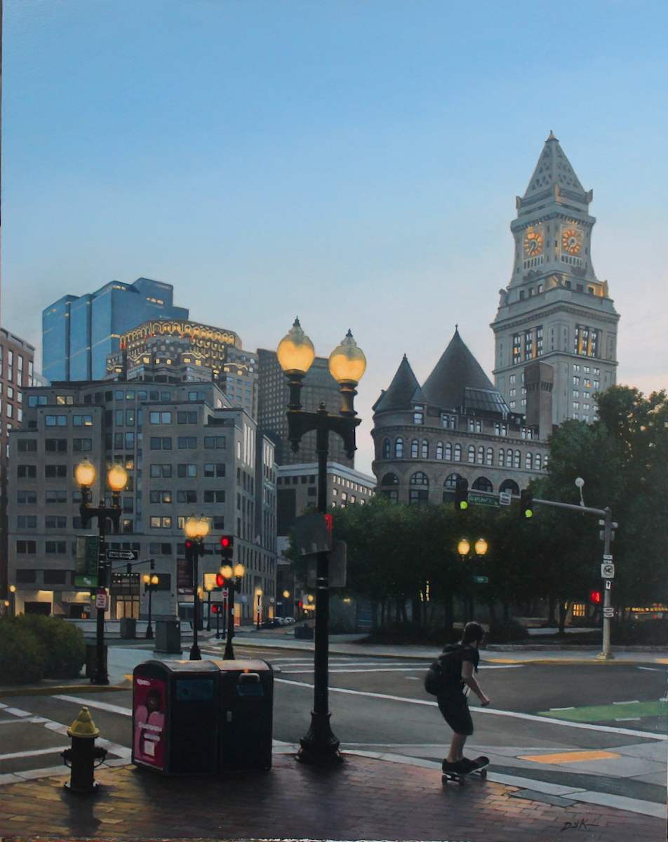 Boston Crossing by David Kooharian  Image: The blue hour on a summer day in Boston.