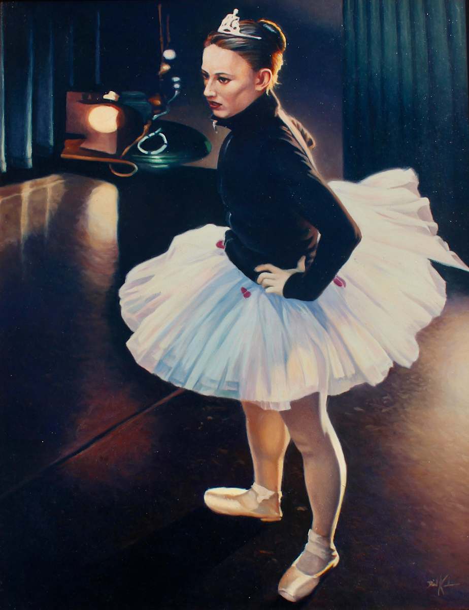 Before the Curtain by David Kooharian  Image: The ballerina prepares for the curtain.