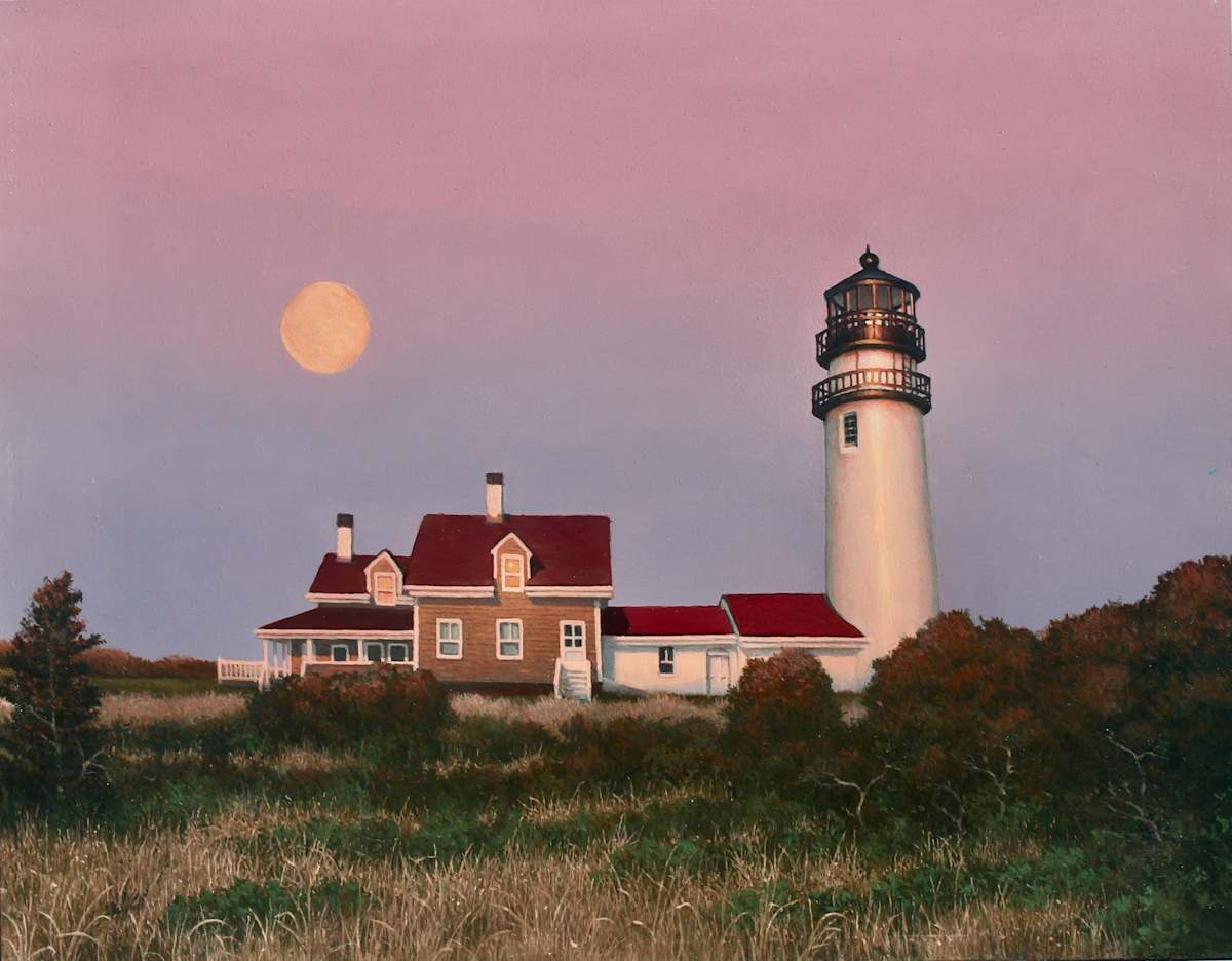 Moonrise Over Highland Light by David Kooharian 