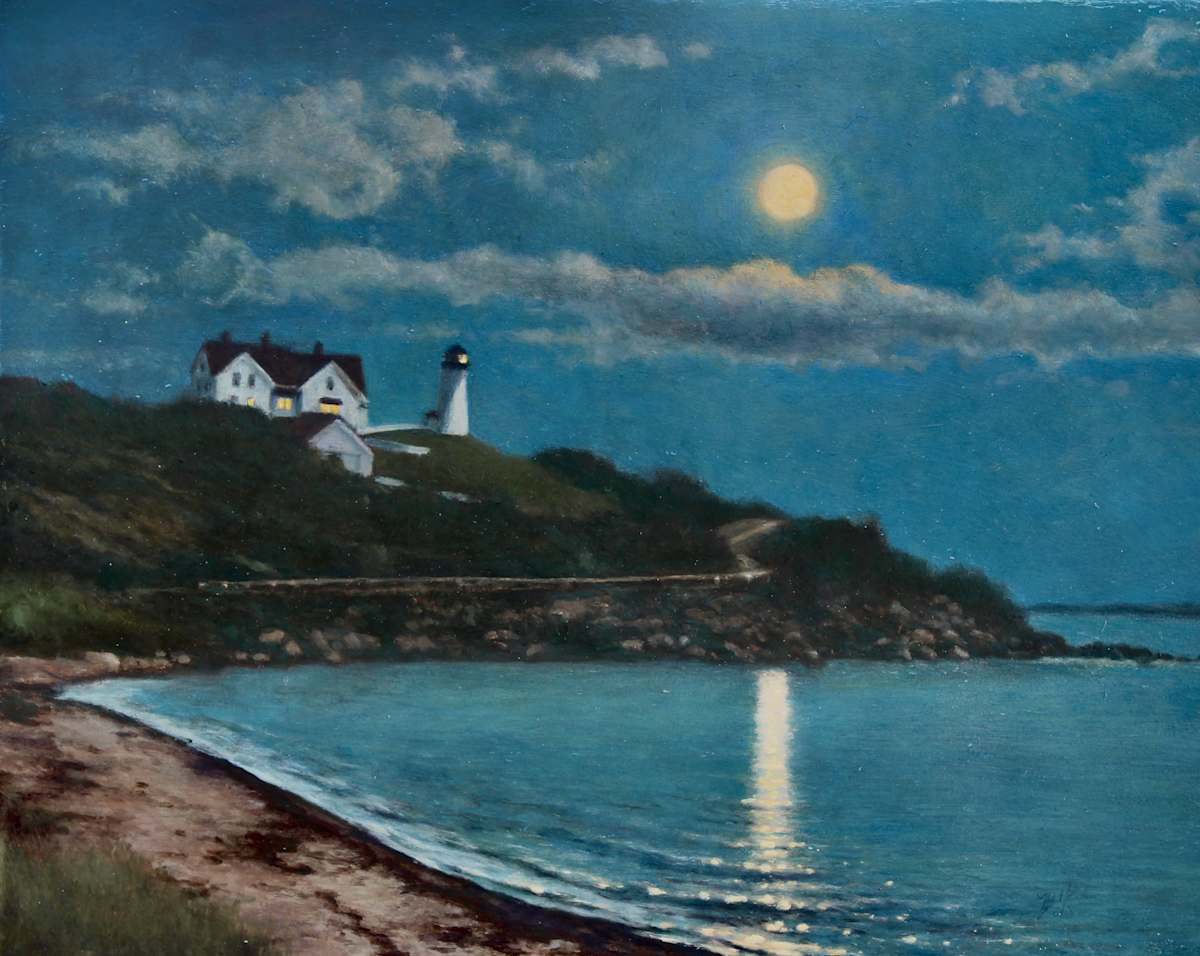 Moon over Nobska by David Kooharian 