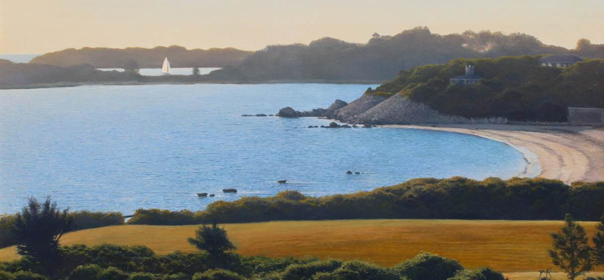 Woods Hole Afternoon by David Kooharian  Image: "Woods Hole Afternoon" oil on panel, 12x24