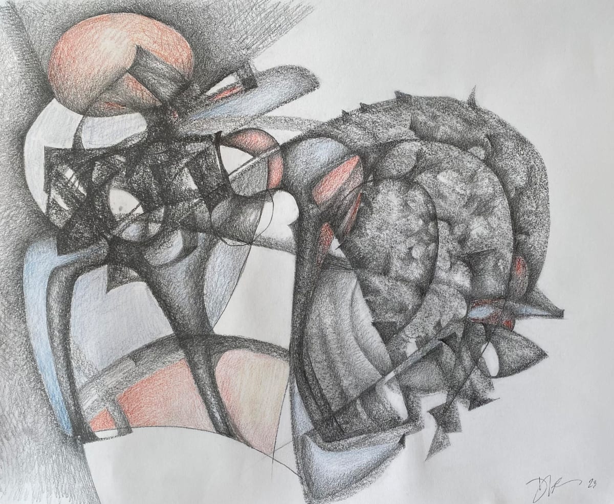 On the Wing by Darcy Johnson  Image: Graphite and pencil crayon on paper