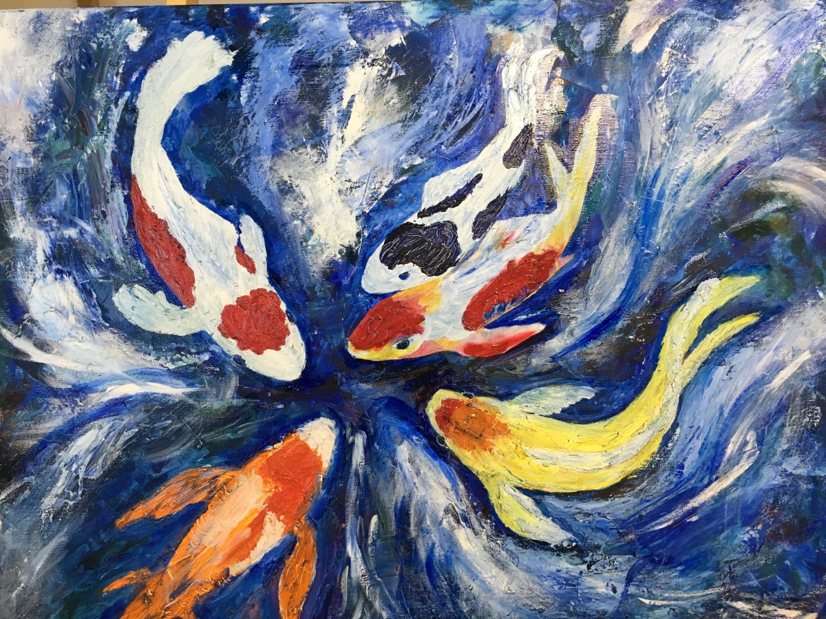 Five Happiness Koi by Ruth McMillin 