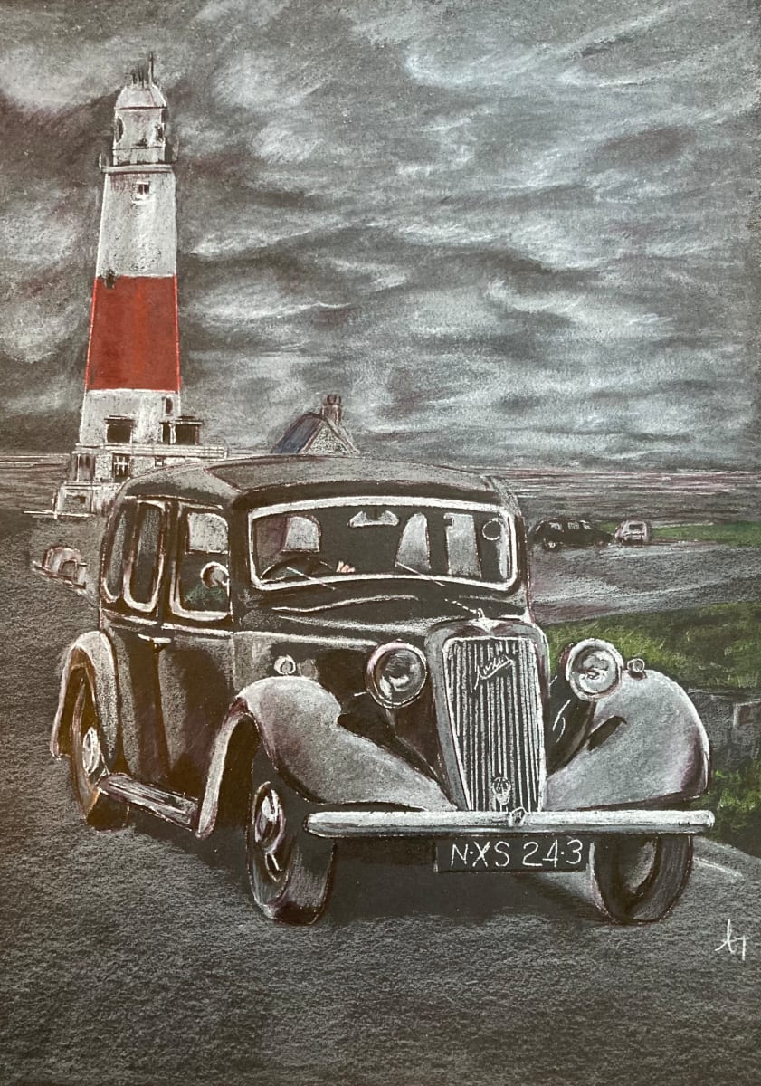 Classic Car Coloured Pencil by Ally Tate  Image: 1937 Austin 12 New Ascot
