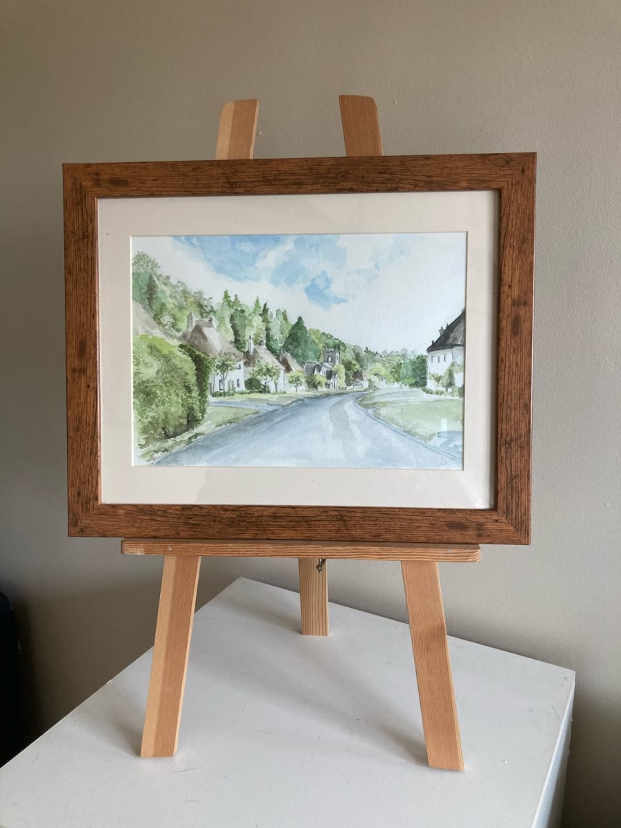 Milton Abbas Street view by Ally Tate  Image: Frame is  for display only, artwork will be mounted and unframed 