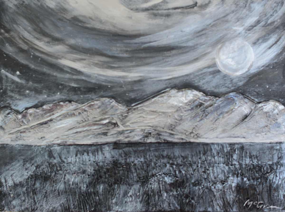 Full Moon over the Bridger Mountains, Image 1.